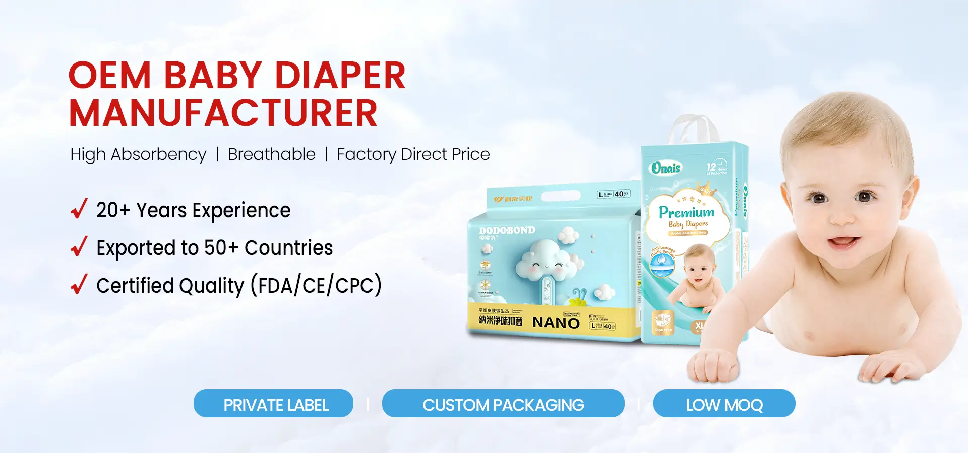 OEM baby diapers factory private label diaper supplier