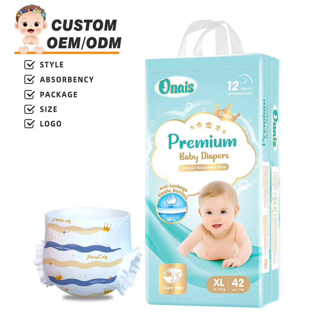 premium quality disposable baby diaper
