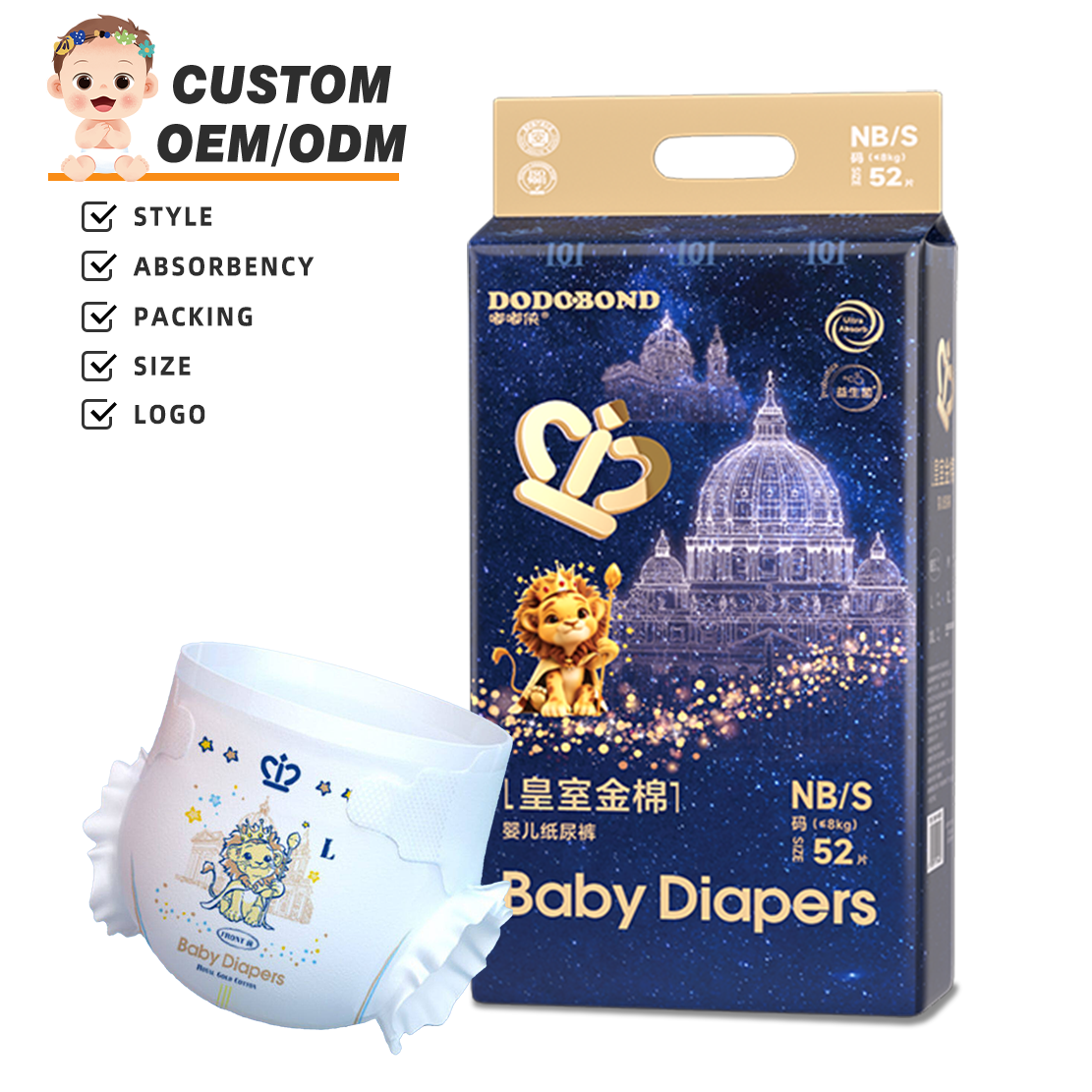 Baby Diapers Ultra Soft Breathable Disposable Nappies
